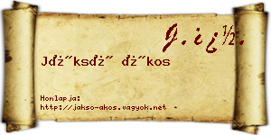 Jáksó Ákos névjegykártya
